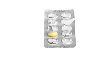 medicine pill tablet on white background
