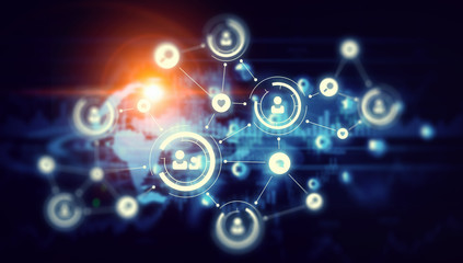 Social networking scheme . Mixed media