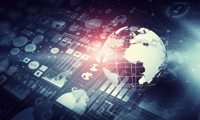 Network community concept . Mixed media