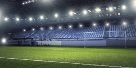 Fototapeta premium Football stadium in lights . Mixed media