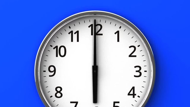 Reverse Rotation Clock On Blue Wall.
Zoom View.