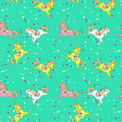Horse Toy Birthday Seamless Pattern
