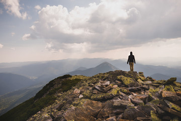 A man on a mountain top