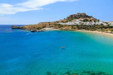 Fototapeta na wymiar Lindos bay, Rhodes island, Greece