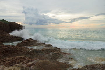 Beach, beautiful panoramic sea view, with clean water sky