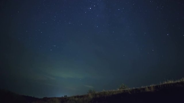 The night starry sky. Cloud-drift.