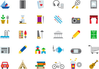 LEISURE colored flat icons