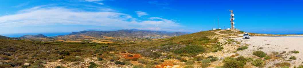 Fototapeta na wymiar Panoramic landscape of Aegina island in a summer day in Greece
