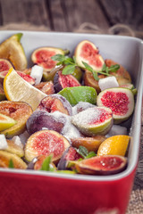 fresh figs with sugar preparing Fig jam