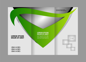 Professional business three fold flyer template, corporate brochure 
