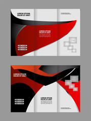 Template design trifold brochure with polygons, polygonal sphere. Editable and light vector with places for photos. Proportionally A4
