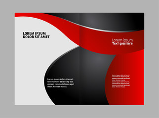 Vector empty bi-fold brochure print template design
