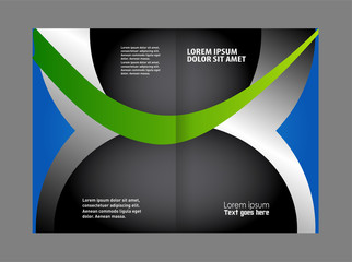 Black and green brochure tri fold template
