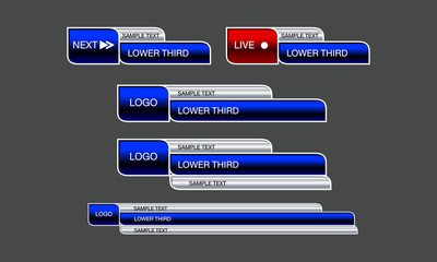 Fototapeta premium blue silver lower third