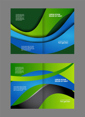 Vector modern bi-fold brochure design template background

