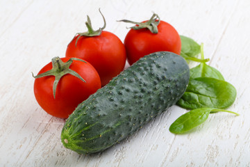 Tomato and cucumber