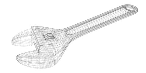 adjustable wrench isolated on a background