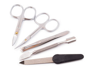 Manicure set on a