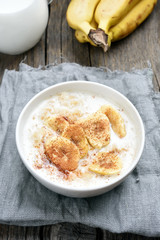 Healthy breakfast oats porridge