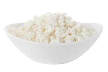 cottage cheese in a bowl isolated on a white background - with clipping path - 115299739