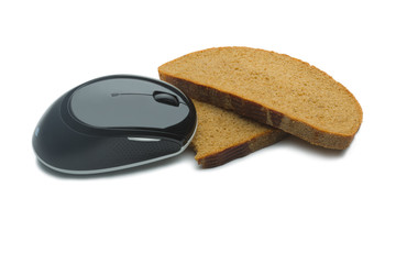 Computer Mouse manipulator and bread