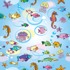 sea, summer, fish, underwater world, pattern