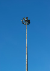 Spotlight Pole with blue sky background