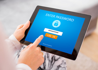 Entering password on tablet