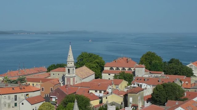 vista aerea della citt&agrave; di Zara, Croazia