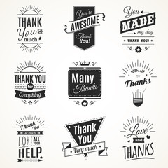 Thank You Monochrome Isolated Signs