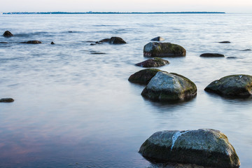 Calm Baltic sea seascape with rocks