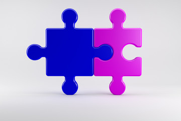  Puzzle pieces symbolize a marriage Couple