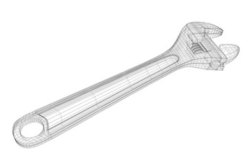 adjustable wrench isolated on a background