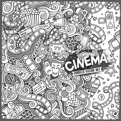 Cartoon doodles cinema frame design