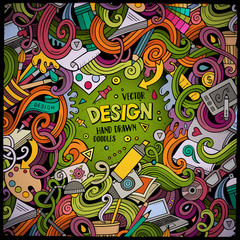 Cartoon cute doodles design frame