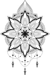 Tattoovorlage Spitzen Muster(Mandala Style Thigh)