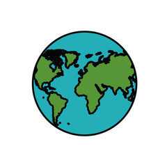 planet earth isolated icon design