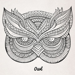 Decorative ornamental Owl head