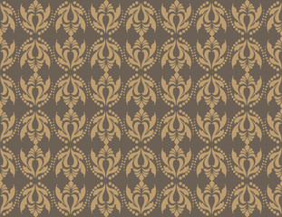 Vintage Abstract geometric floral classic pattern ornament. Vector background for cards, web, fabric, textures, wallpapers, tile, mosaic. Brown color