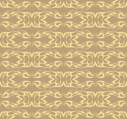 Vector Vintage Damask floral classic pattern ornament. Vector background for cards, web, fabric, textures, wallpapers, tile, mosaic. Lint and cream color