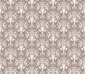Gordijnen Vintage Floral classic pattern ornament. Vector background for cards, web, fabric, textures, wallpapers, tile, mosaic. Cream color © castecodesign