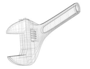 adjustable wrench isolated on a background