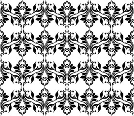 Obraz premium Vintage Abstract geometric floral classic pattern ornament. Vector background for cards, web, fabric, textures, wallpapers, tile, mosaic. Black color