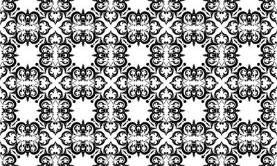 Vintage Abstract geometric floral classic pattern ornament. Vector background for cards, web, fabric, textures, wallpapers, tile, mosaic. Black color