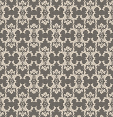 Vintage Abstract geometric floral classic pattern ornament. Vector background for cards, web, fabric, textures, wallpapers, tile, mosaic. Gray color