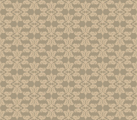 Vintage Abstract floral classic pattern ornament. Vector background for cards, web, fabric, textures, wallpapers, tile, mosaic. Beige color