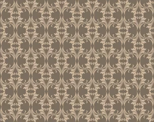 Tragetasche Vector Baroque floral Damask ornament pattern element. Elegant luxury texture for textile, fabrics or wallpapers backgrounds. Gold and lilac gray color © castecodesign
