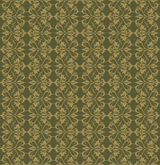 Vintage Abstract geometric floral classic pattern ornament. Vector background for cards, web, fabric, textures, wallpapers, tile, mosaic. green color