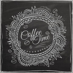 Coffee time decorative border