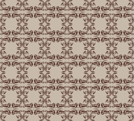 Vintage Abstract geometric floral classic pattern ornament. Vector background for cards, web, fabric, textures, wallpapers, tile, mosaic. beige color